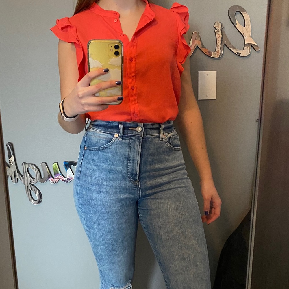 Coral blouse
